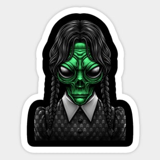 wednesday alien Sticker